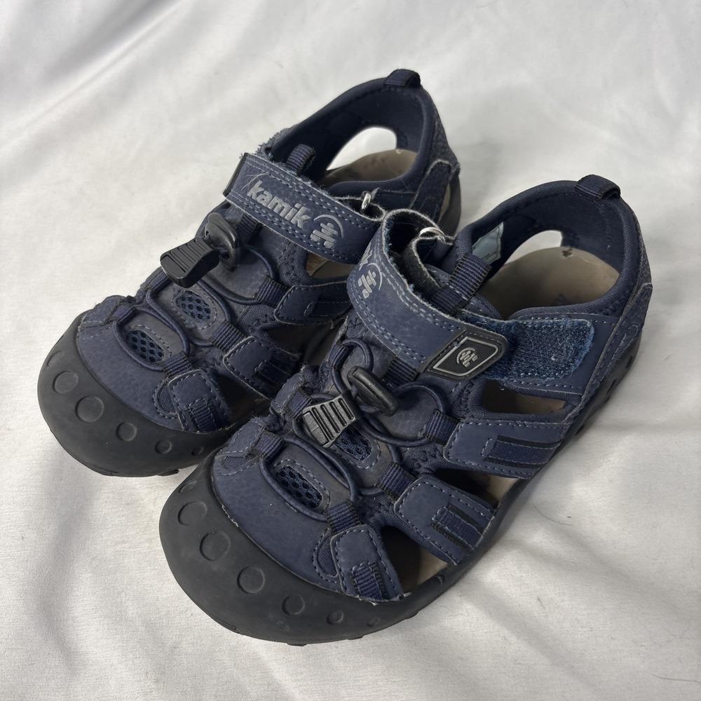 Kamik CRAB Water Sport Closed Toe Sandals Shoes Youth Kids 1 Navy Blue Hiking